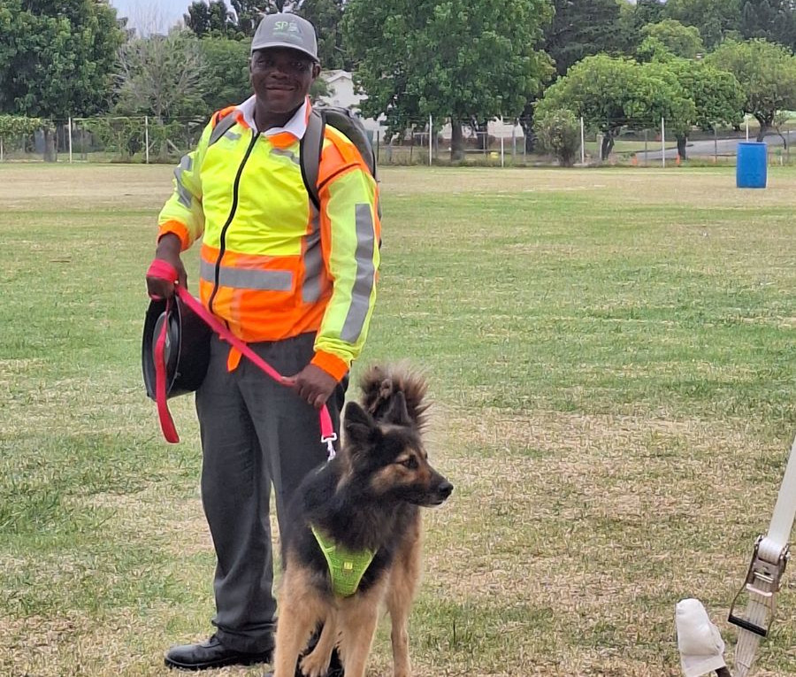 Security guard with dog
